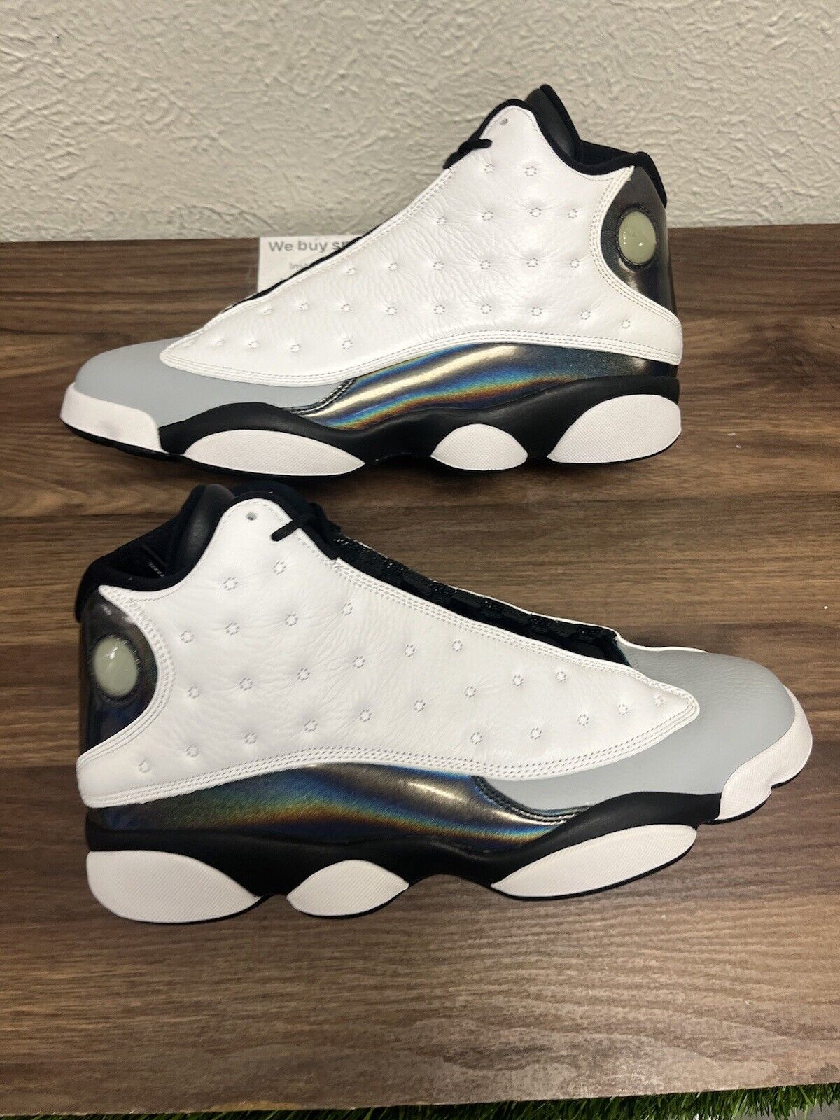 Nike Air Jordan 13 Barons Holograms Size 12 414571-115 OG XIII White Black Teal