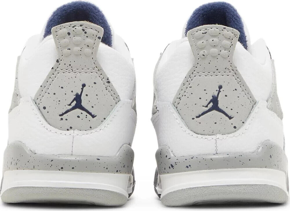 Nike Air Jordan 4 Retro White / Midnight Navy Blue BQ7670-140 Toddler Size 5C