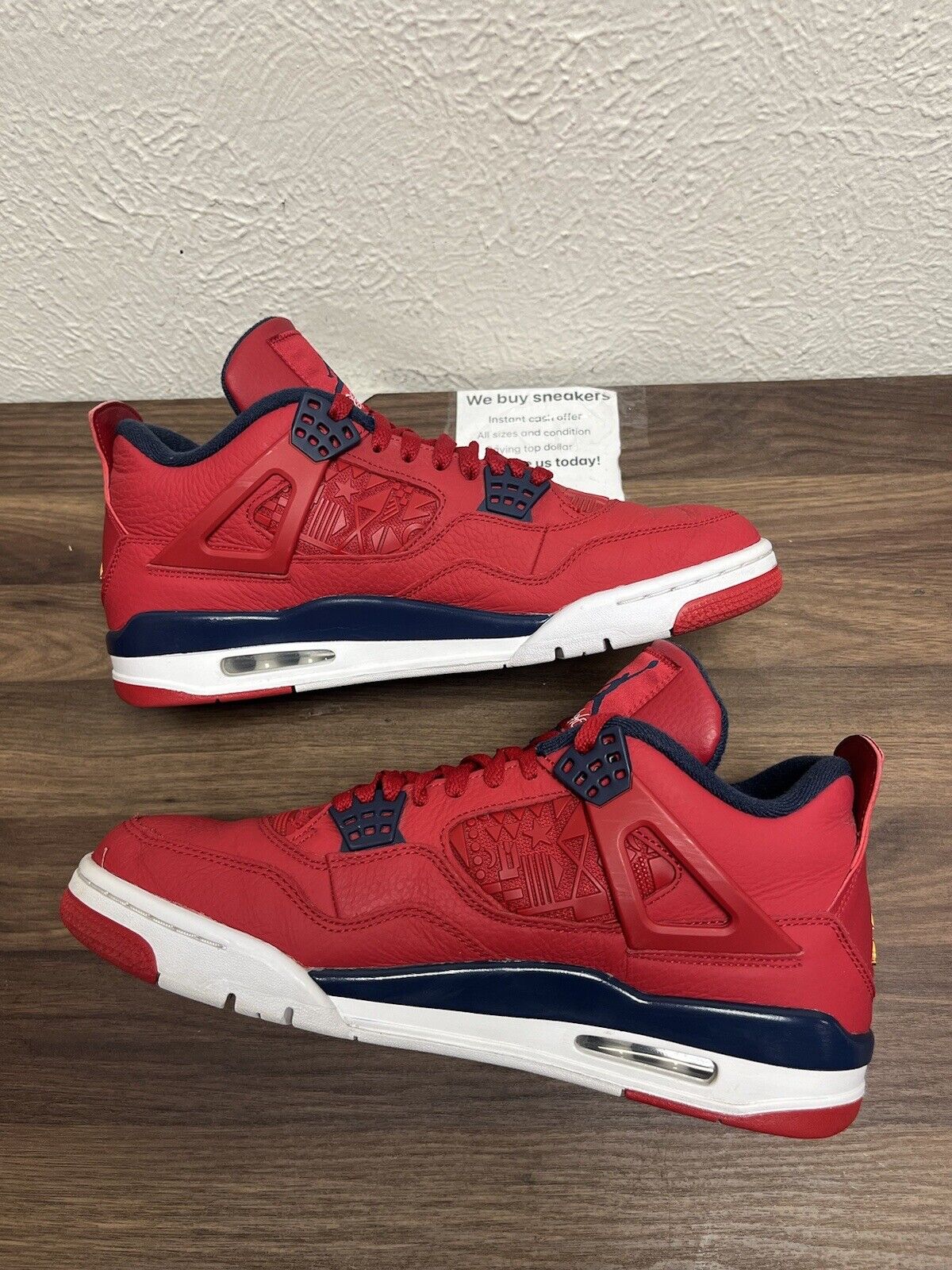 Size 10 - Jordan 4 Retro Low FIBA Gym Red White (Preowned)