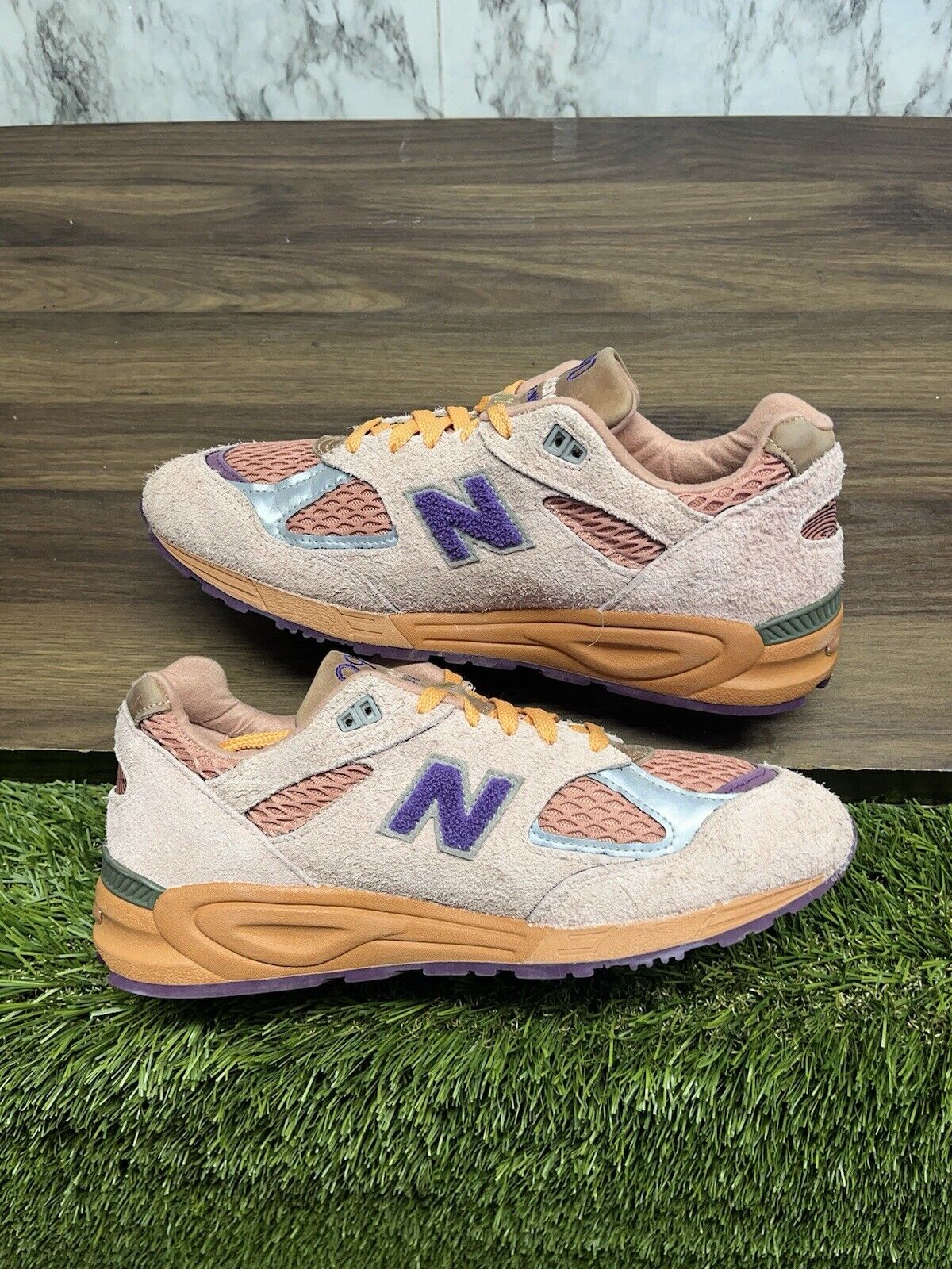 SIZE 10.5 - New Balance 990 V2 Made in USA x Salehe Bembury "Sand Be The Time" 