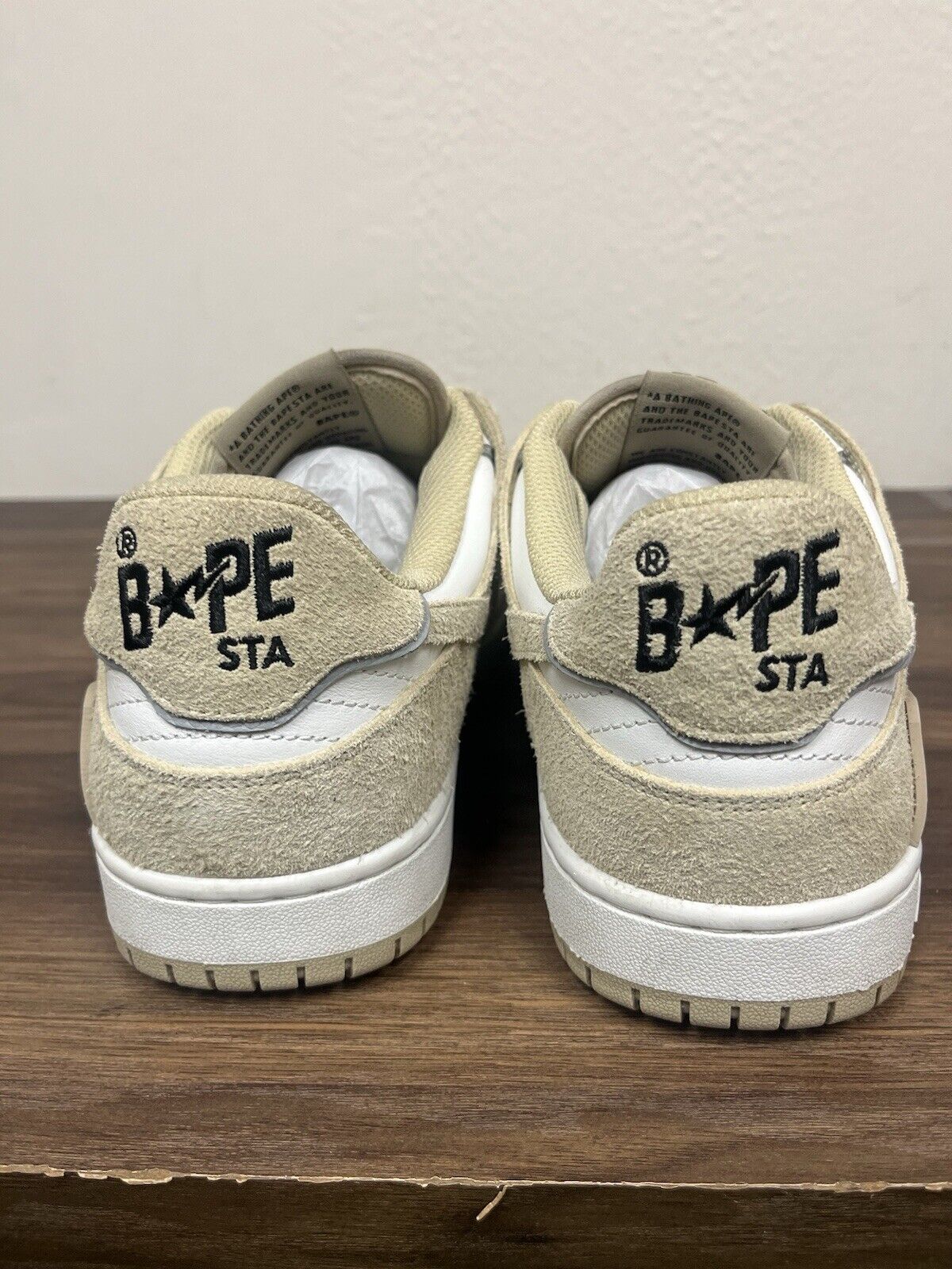 A Bathing Ape Bape Sk8 Sta Beige Suede Size 9