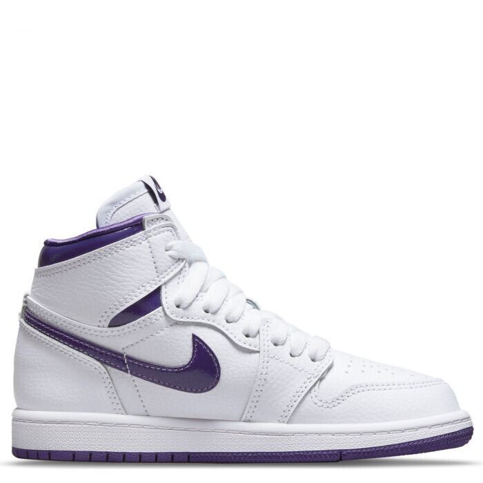 Nike Air Jordan 1 Retro High White Court Purple PS CU0449-151 Youth Size 12c