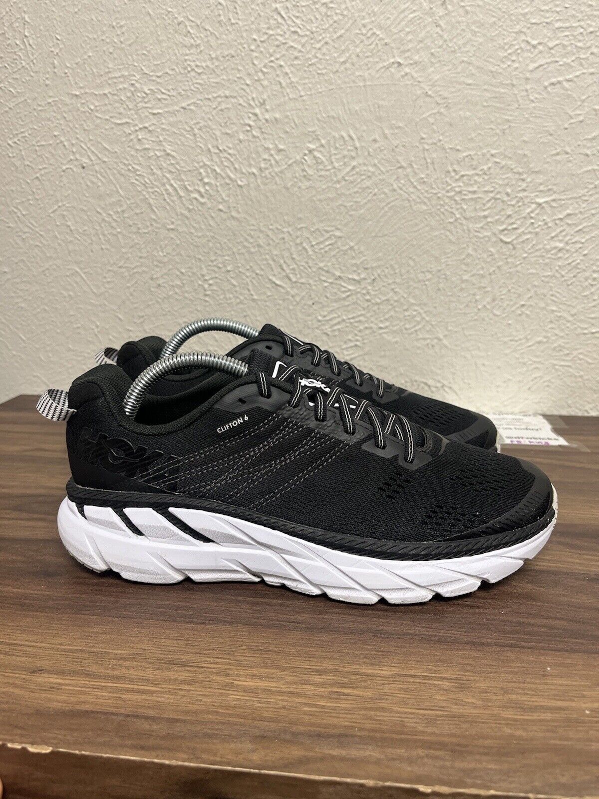 Hoka One One Clifton 6 Womens Running Shoes Black Comfort Athletics Sneaker Sz 9