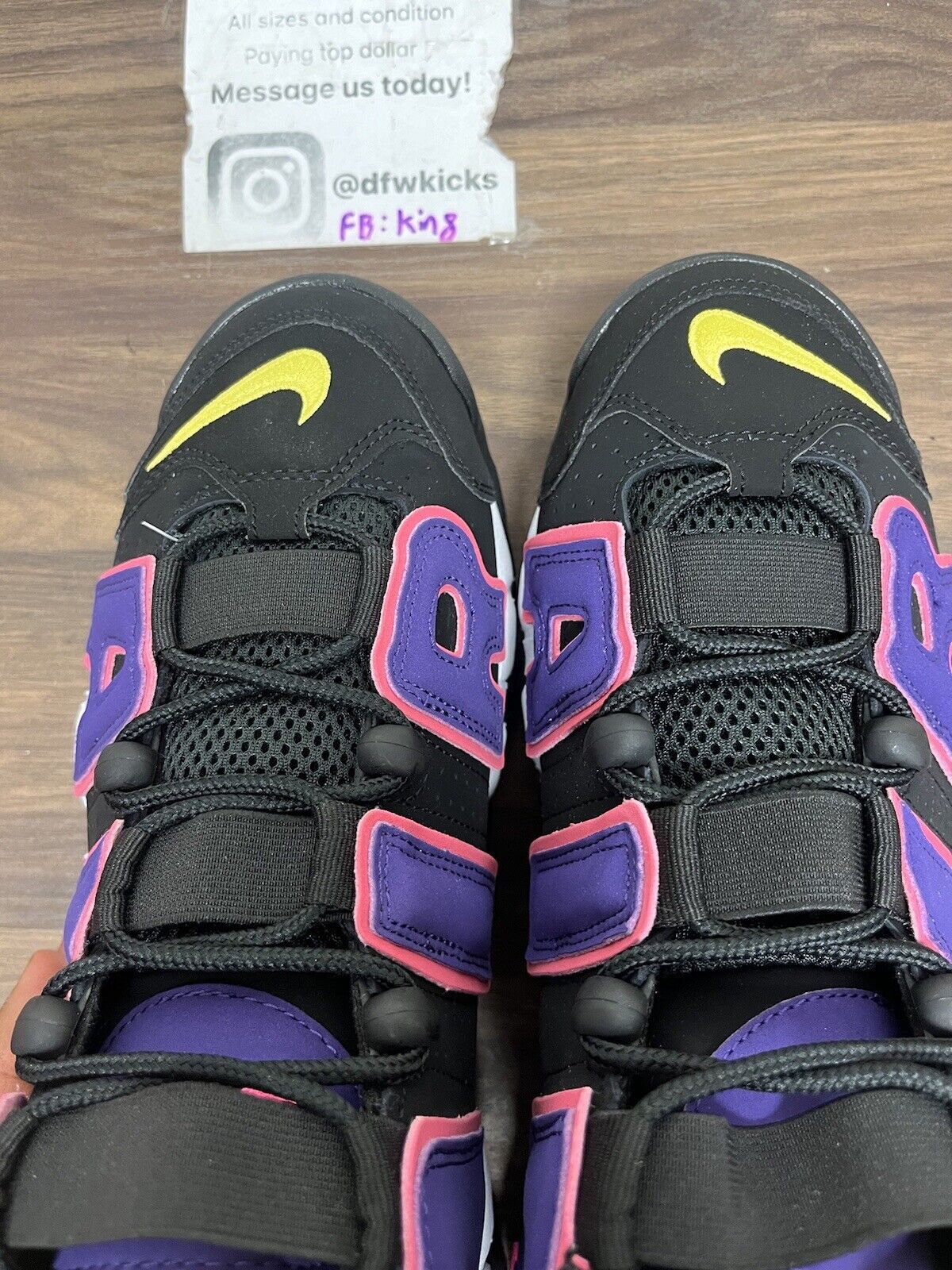 Nike Air Uptempo Sz 9.5 Black/Court Purple-Multi Color Shoes