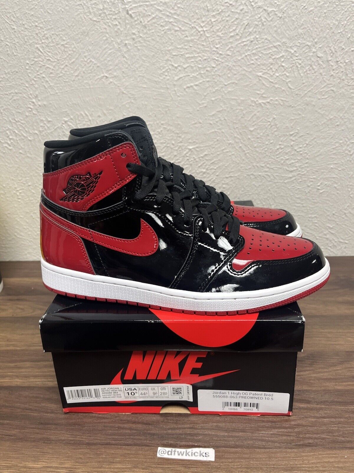 Size 10 - Jordan 1 Retro OG High Patent Bred