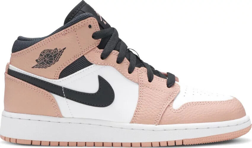 Nike Air Jordan 1 Mid Pink Quartz GS Size 6.5Y/Women 8-555112-603