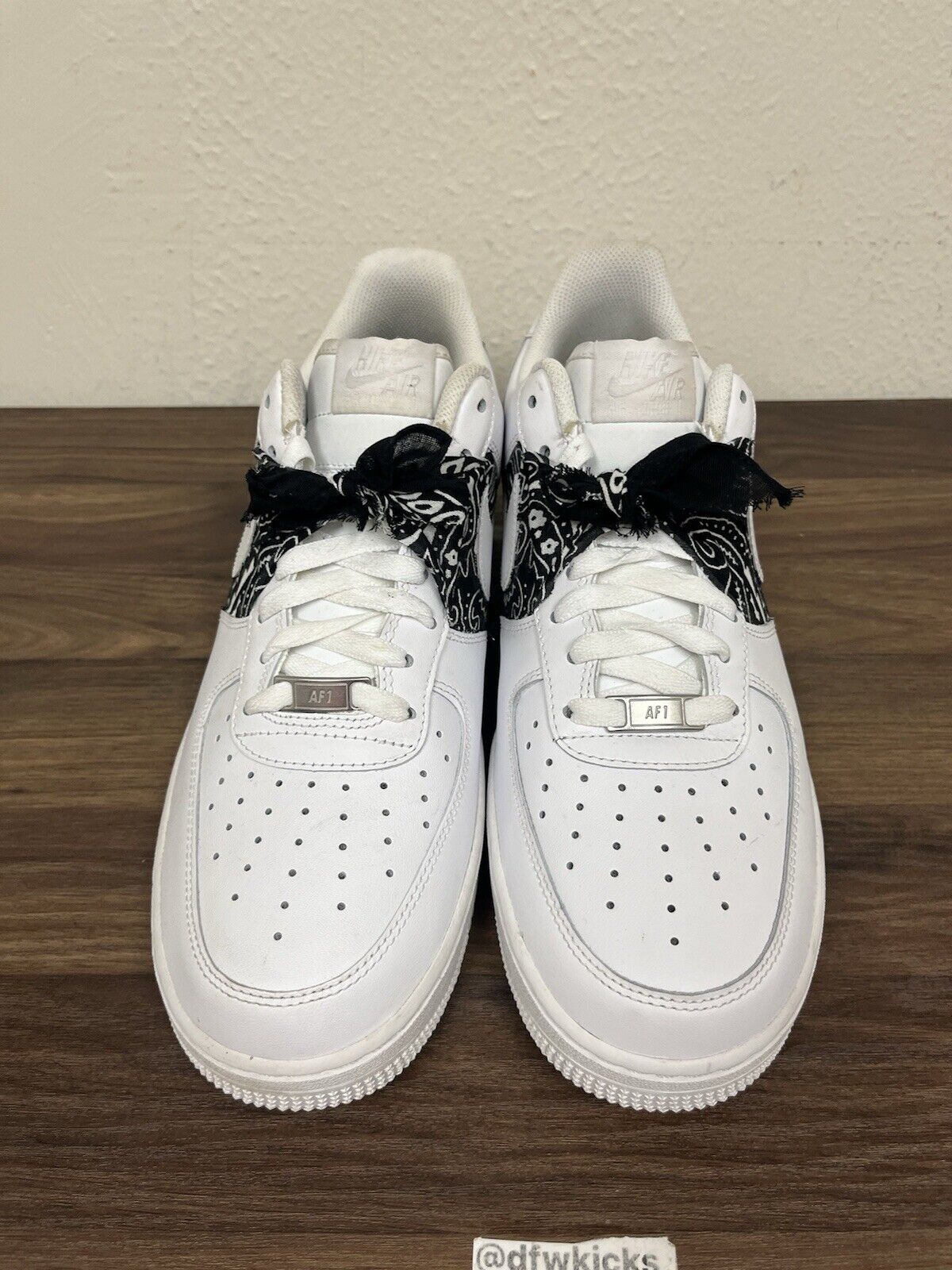 Size 10.5 - Nike Air Force 1 Low '07 White  ( Bandana CUSTOM)