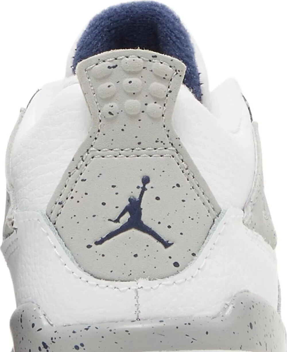 Nike Air Jordan 4 Retro White / Midnight Navy Blue BQ7670-140 Toddler Size 5C