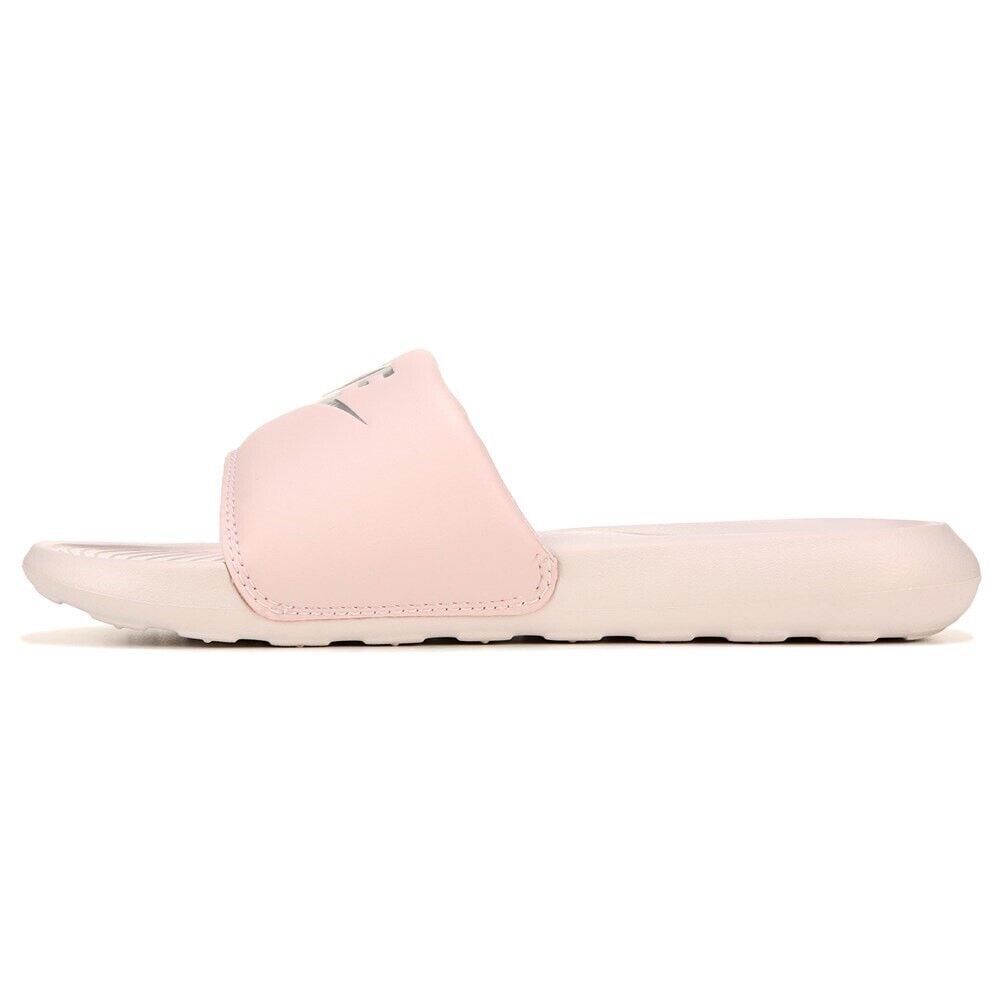 Size 8w- NIKE Victori One Slides | Color Rose/Silver CN9677-600 | Nike Sandles