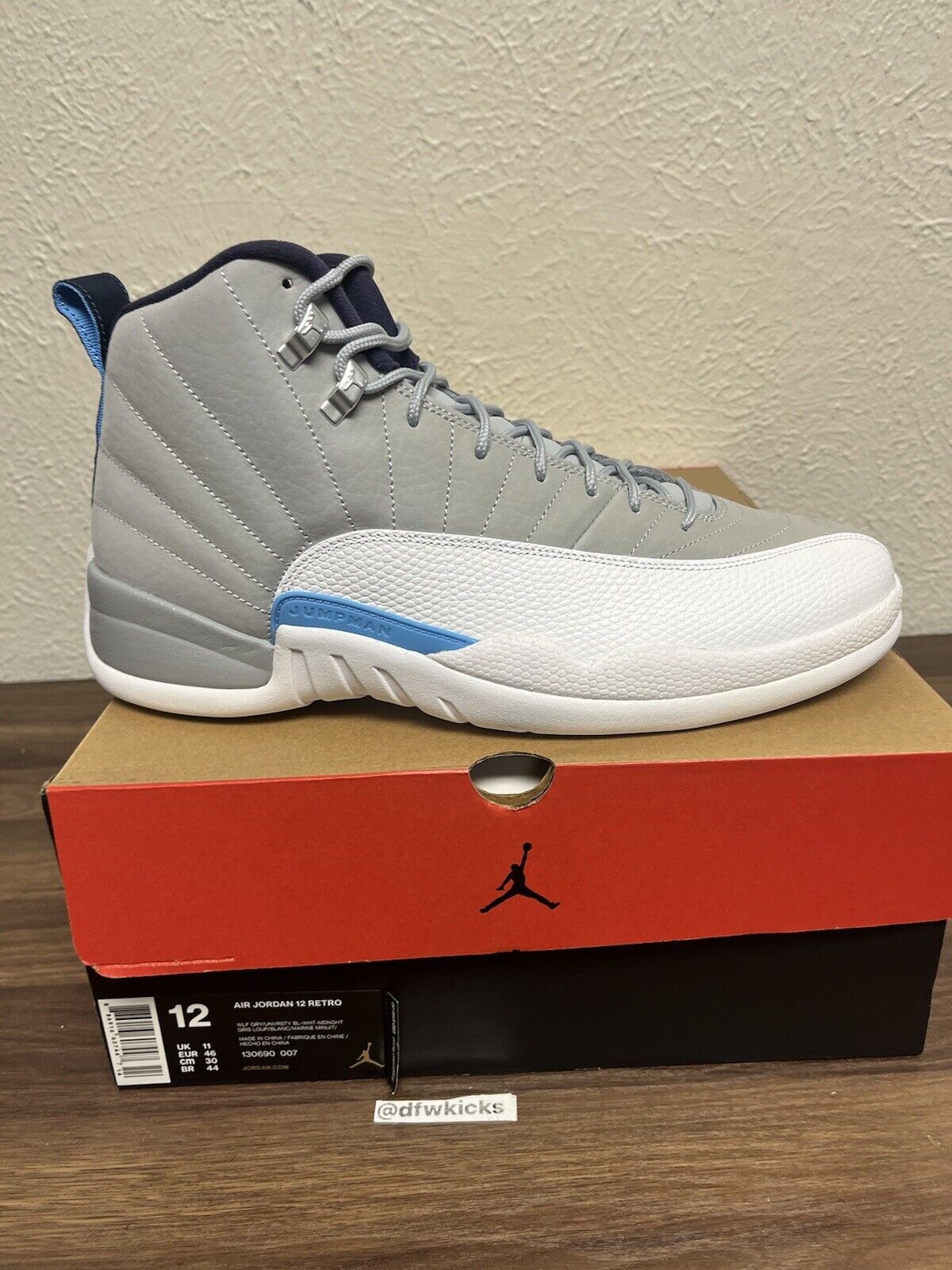 Size 12 - Air Jordan 12 Retro Grey University Blue