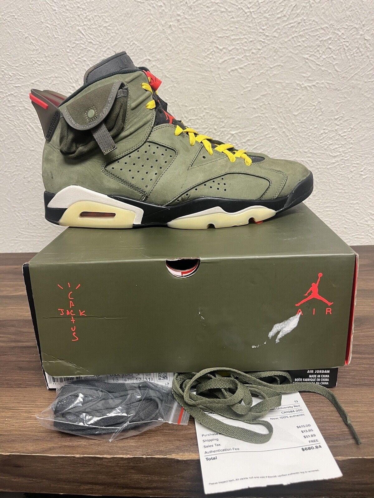 Jordan 6 Travis Scott Olive 2019 Size 13 / OG ALL -