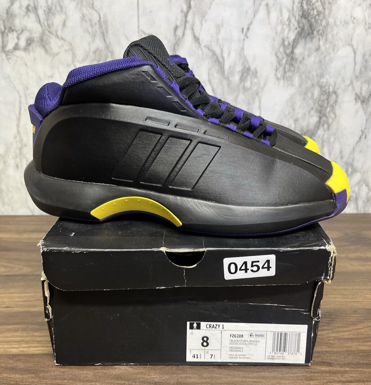 Size 8 - adidas Crazy 1 Lakers Away; Kobe Bryant 454