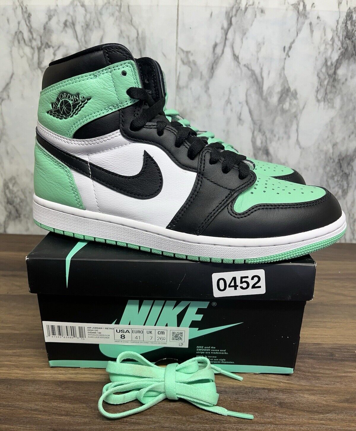 Size 8 - Air Jordan 1 Retro OG High Green Glow *452