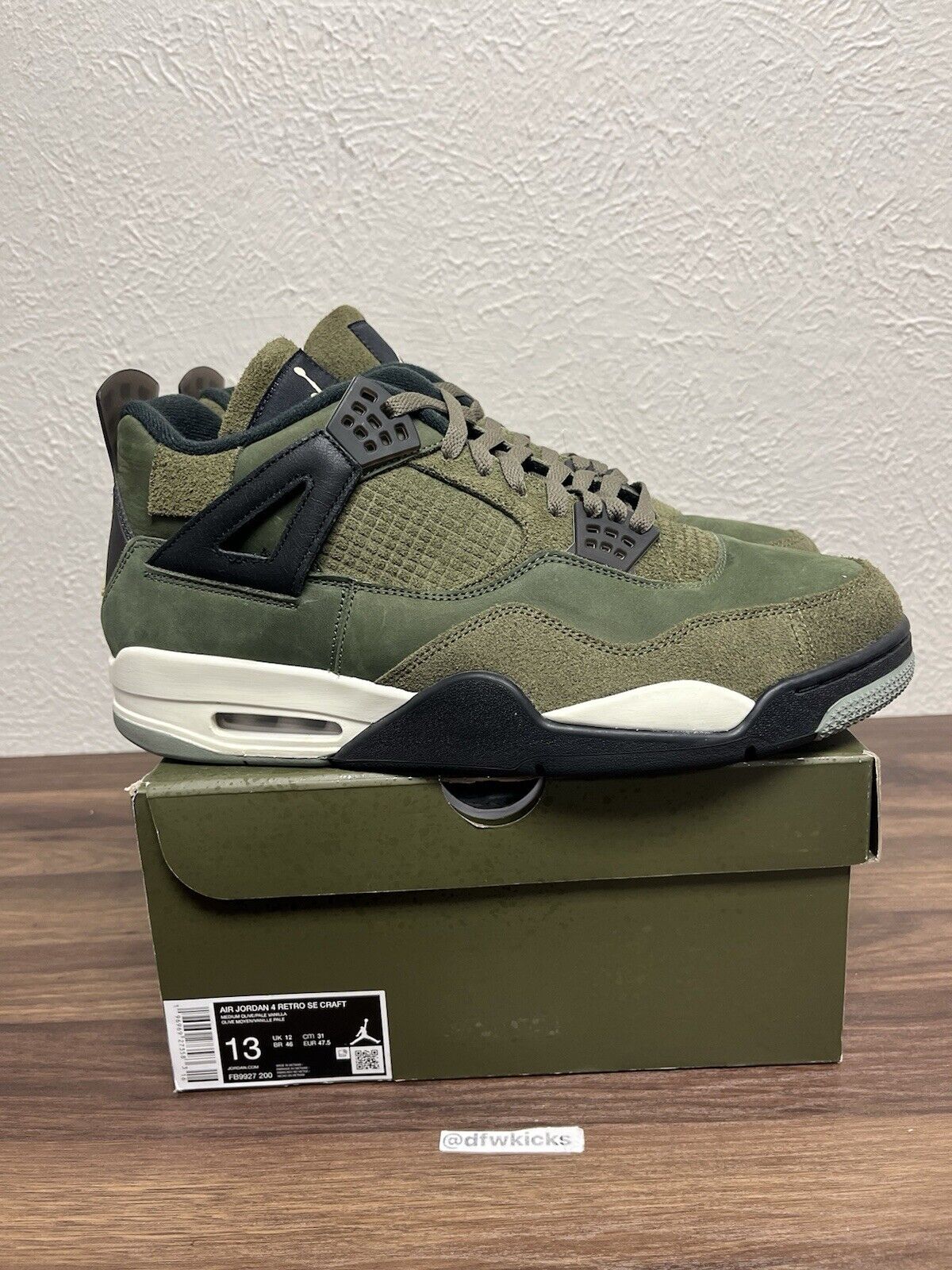 Nike Air Jordan 4 SE Retro Low Craft - Olive size 13 FB9927-200 OG IV Clean