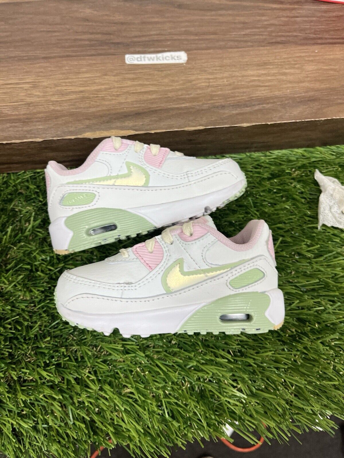 Nike Air Max 90 LTR Leather SE 'White Pink Green' DQ0278-100 6c