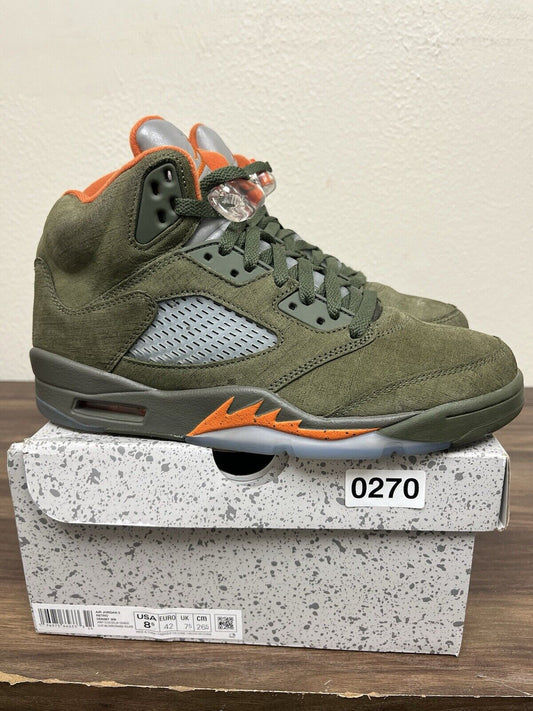 Air Jordan 5 Retro Olive 2024 Size 8.5 Authentic Rare Used Aj5 Green Camo OG VTG