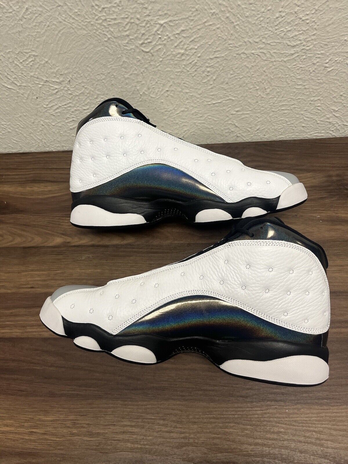 Nike Air Jordan 13 Barons Holograms Size 12 414571-115 OG XIII White Black Teal