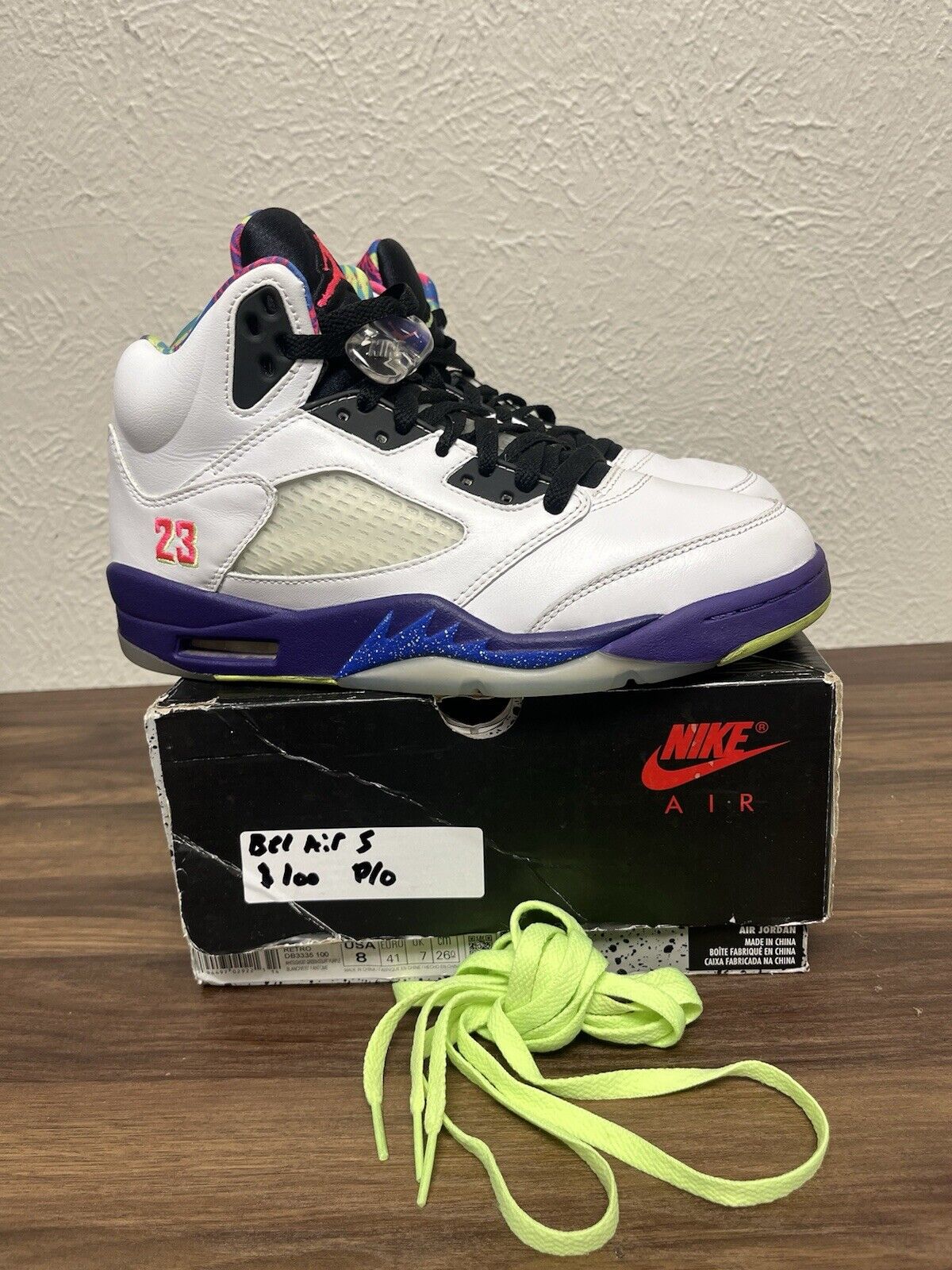 Nike Air Jordan 5 Retro Alternate Bel Air Size 8 DB3335-100 OG V