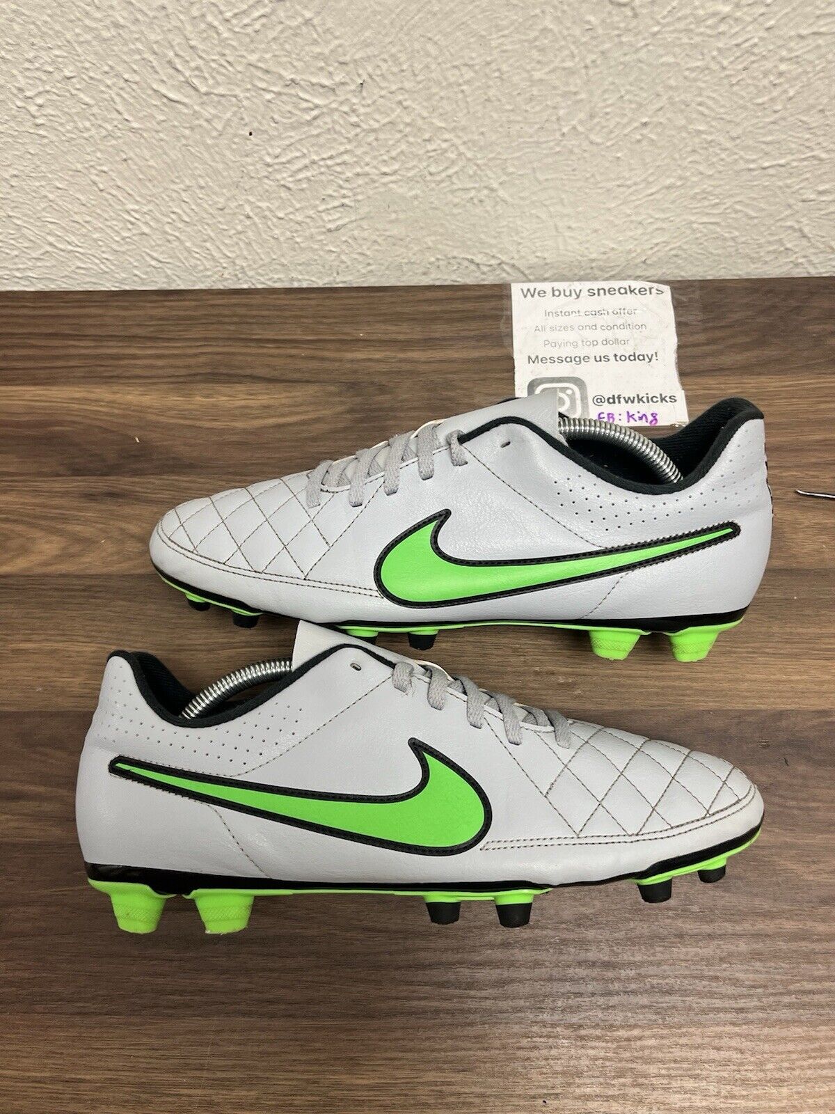 Nike Tiempo Legend V FG Grey Green Mens Size 10 631518-030