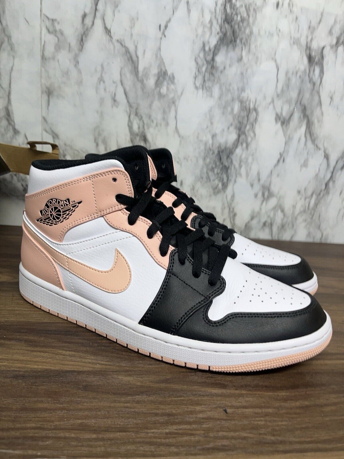 Size 10.5 - Air Jordan 1 Mid Crimson Tint Black White Leather (554724-133) 466