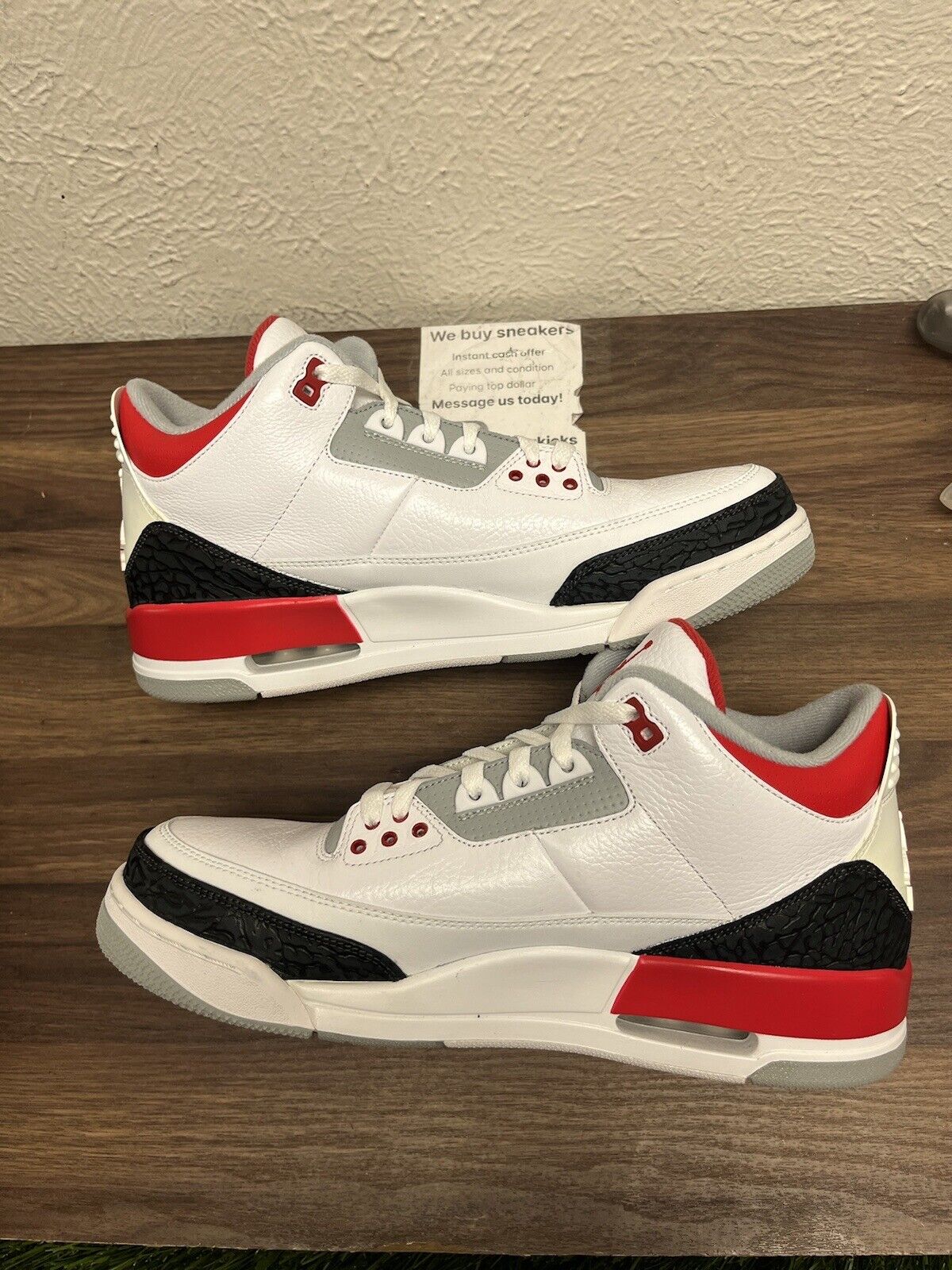 Air Jordan 3 Retro 2013 Fire Red Size 12 Pre-Owned 136061-120 White