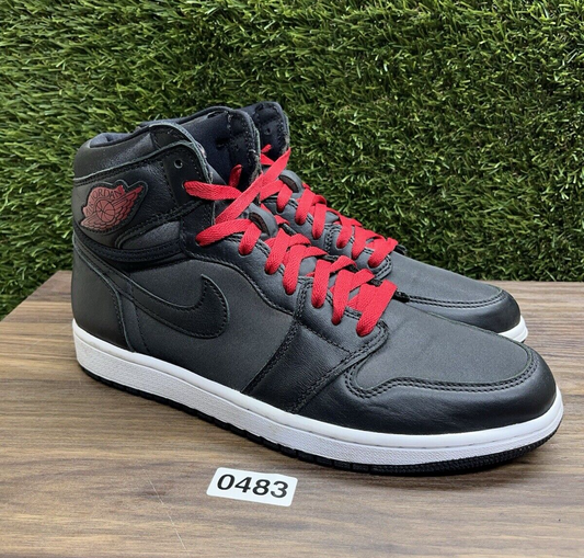 Size 10.5 - Air Jordan 1 Retro OG High Black Gym Red *483